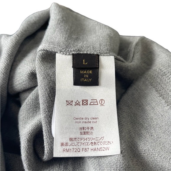 ❌SOLD❌ Authentic Louis Vuitton Gray Wool Silk Knit Sweater w/Elbow Patches - Picture 2 of 9